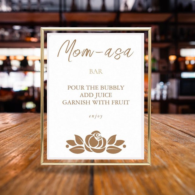 Its A Girl Gold White Floral Baby Shower Bar Sign (Creator Uploaded)