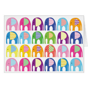 It's a Girl Greetings Card - Elephants