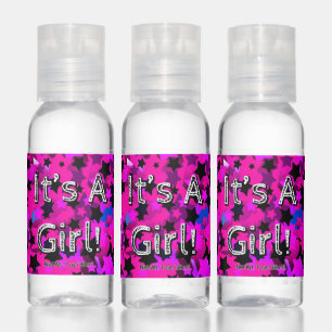 It's A Girl! Hot Pink Stars Hand Sanitizer