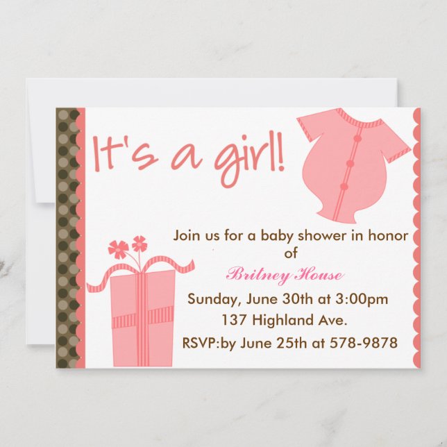 It's A Girl! Invitation (Front)