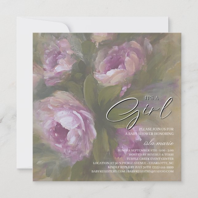It's A Girl - Invitation (Front)