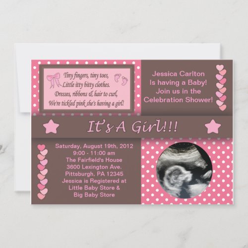 It's A Girl Custom Announcement