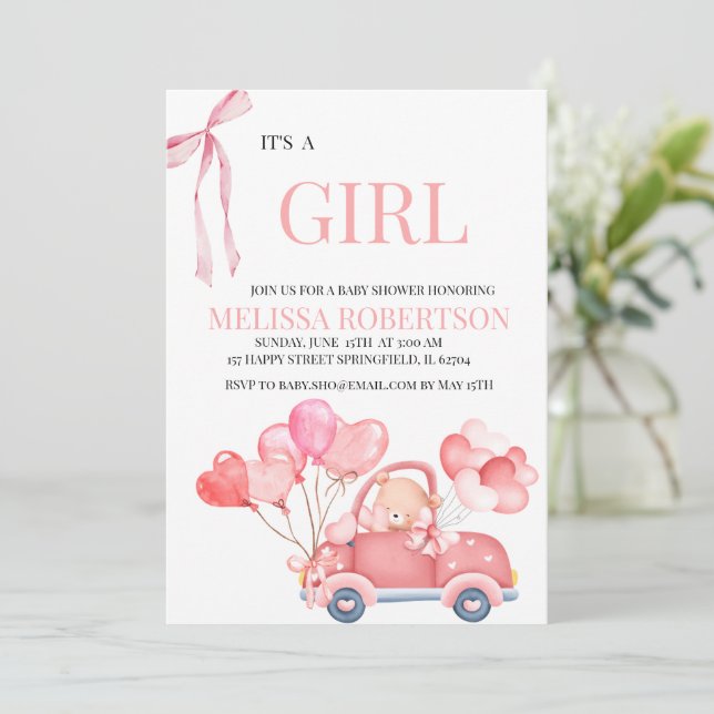 Its a girl! invitation (Standing Front)