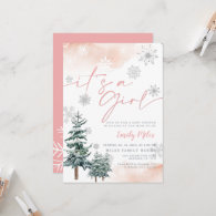 It's a girl invitation, Winter baby shower Invitat Invitation