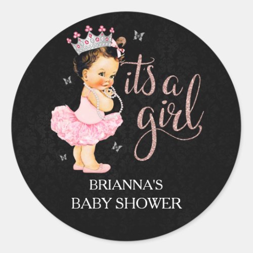 Its a Girl  Its a Girl Baby Shower Classic Round Sticker