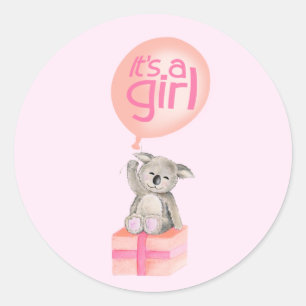 It's a girl koala bear balloon sticker