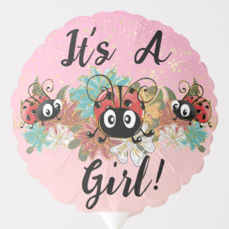 It's A Girl Ladybug Baby Shower Balloon