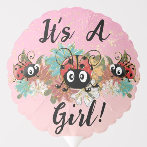 Its A Girl Ladybug Baby Shower Balloon