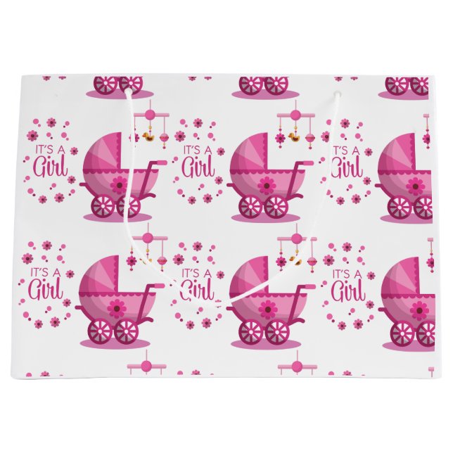 It's A Girl Large Gift Bag (Front)