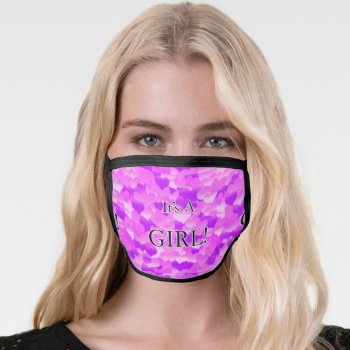 It's A Girl! Lavender Hearts Face Mask by BlakCircleGirl at Zazzle