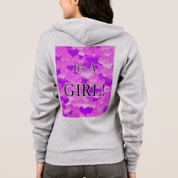 It's A Girl! Lavender Hearts Hoodie by BlakCircleGirl at Zazzle