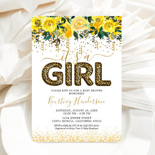 It's a Girl Leopard Print Baby Shower Invitation