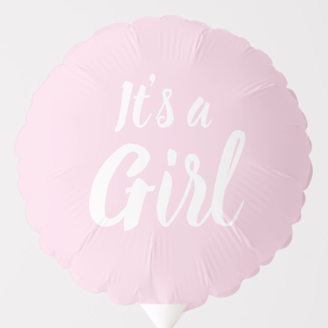 It's a Girl, light pink baby shower gender reveal Balloon (Front)