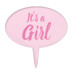 It's a Girl, light pink baby shower, gender reveal Cake Topper