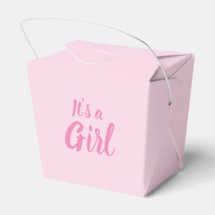 It's a Girl, light pink baby shower, gender reveal Favor Boxes