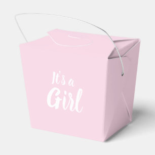 It's a Girl, light pink baby shower, gender reveal Favor Boxes