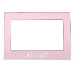 It's a Girl, light pink baby shower, gender reveal Magnetic Frame