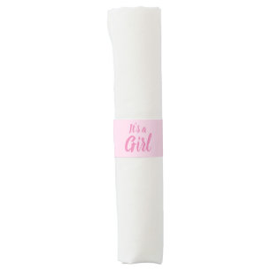 It's a Girl, light pink baby shower, gender reveal Napkin Bands