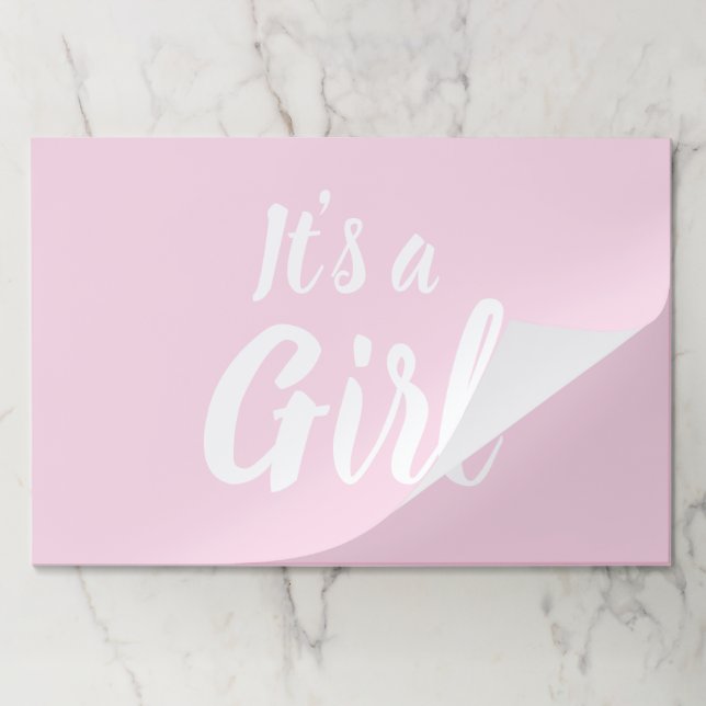 It's a Girl, light pink baby shower, gender reveal Paper Pad (Folded)