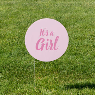It's a Girl, light pink baby shower, gender reveal Sign
