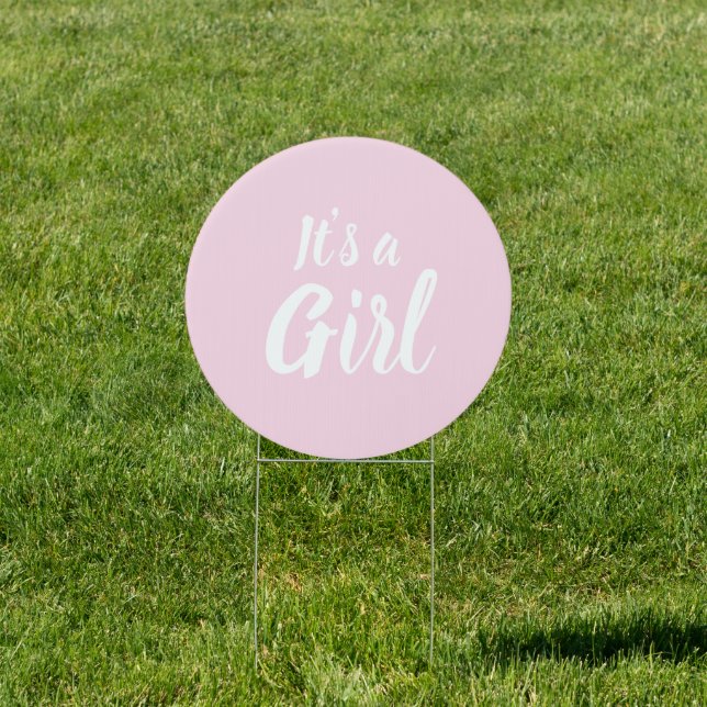It's a Girl, light pink baby shower, gender reveal Sign (Insitu)