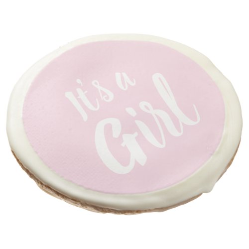 Its a Girl light pink baby shower gender reveal Sugar Cookie