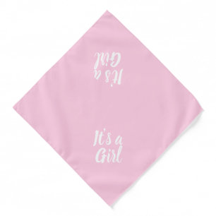 It's a Girl, light pink white cute dog pet Bandana