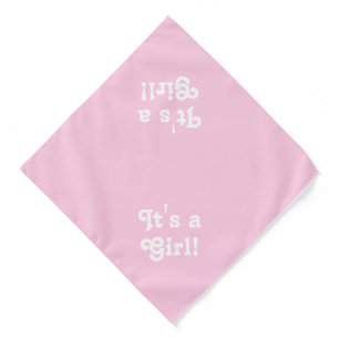 It's a Girl, light pink white cute dog pet Bandana