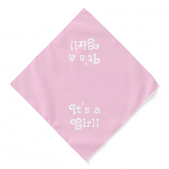 It's a Girl, light pink white cute dog pet Bandana (Front)