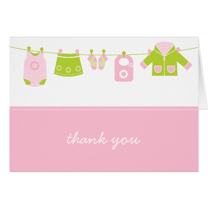 {it's a girl} little laundry thank you card