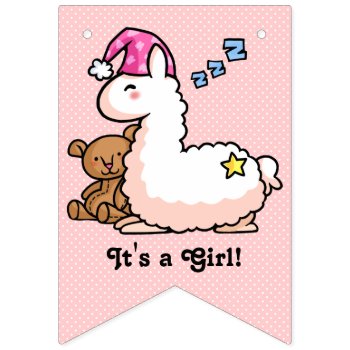It's A Girl Llama! Bunting Flags by YamPuff at Zazzle