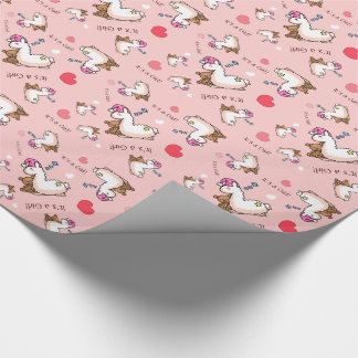 It's a Girl Llama! Wrapping Paper