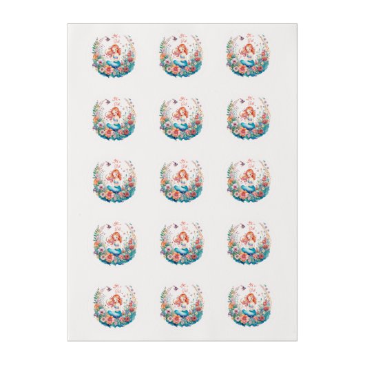 It's a Girl Mermaid Themed Baby Shower  Edible Frosting Rounds (Sheet)