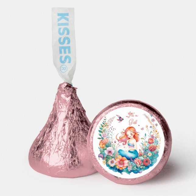 It's a Girl Mermaid Themed Baby Shower  Hershey®'s Kisses® (Front)