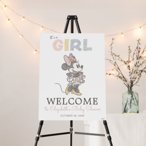 Its a Girl Minnie Mouse Baby Shower Welcome Sign