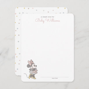 It's a Girl! Minnie Mouse Watercolor Baby Shower Note Card