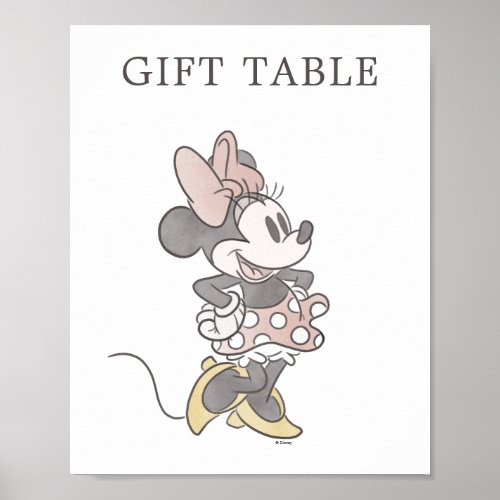 Its a Girl Minnie Mouse Watercolor Baby Shower Poster