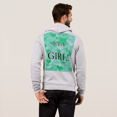 It's A Girl! Minty Hearts Hoodie