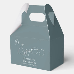 It's a Girl Modern Minimal Calligraphy Baby Shower Favor Boxes