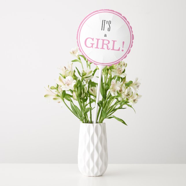It's a Girl! Modern Pink Baby Gender Reveal  Balloon (Vase)