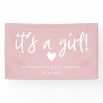 it's a girl Modern Pink Baby Shower Banner