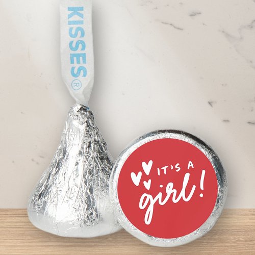 Its a Girl Modern Simple Cute Gender Reveal Hersheys Kisses