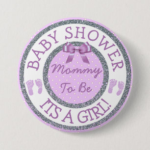 Its a Girl, Mommy to be Baby Shower Button