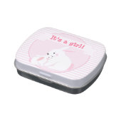 It's a girl  Mother & Baby Girl Bunny Baby Shower Candy Tin (Side)