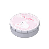 It's a girl  Mother & Baby Girl Bunny Baby Shower Jelly Belly Candy Tin (Side)