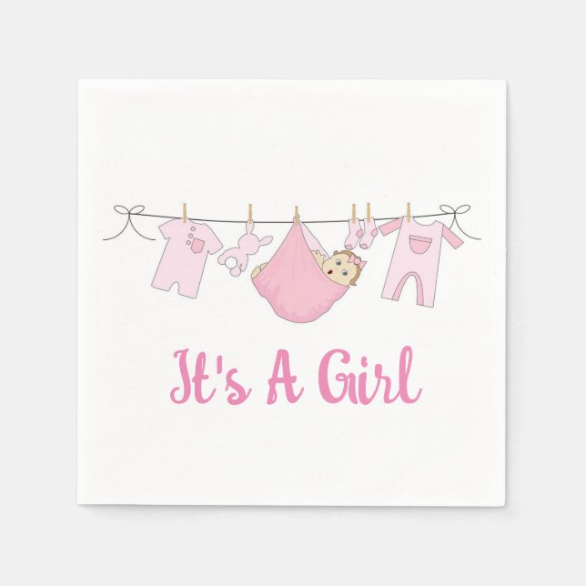 It's A Girl  Napkins (Front)