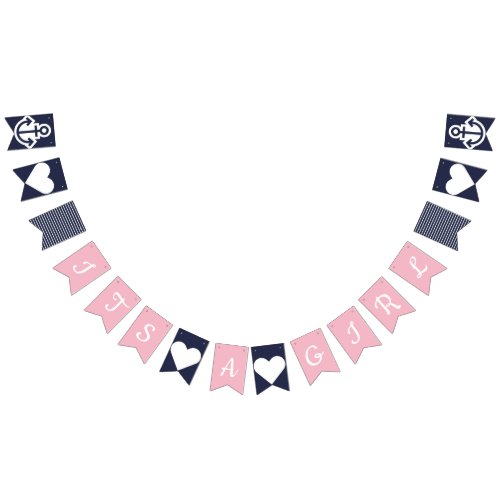 Its A Girl Nautical Bunting Bunting Flags