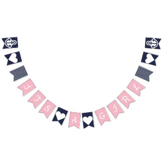 Its A Girl Nautical Bunting Flags