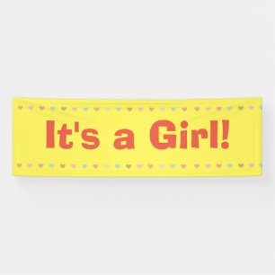 It's a Girl - New Baby Girl Birth Announcement Banner