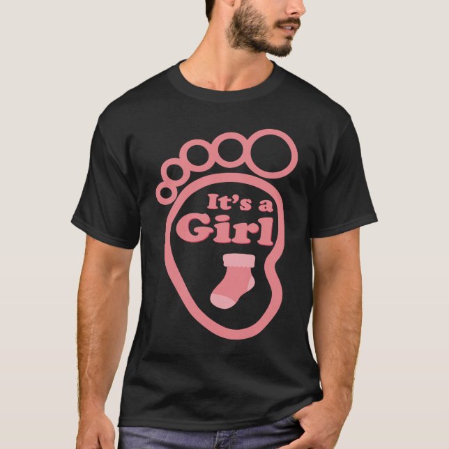 It's a Girl New Baby Reveal Party Pregnancy Announ T-Shirt (Front)
